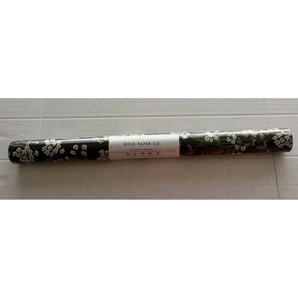 Rifle Paper Co RP7384 Cornflower Black and Green Wallpaper- 1 Roll